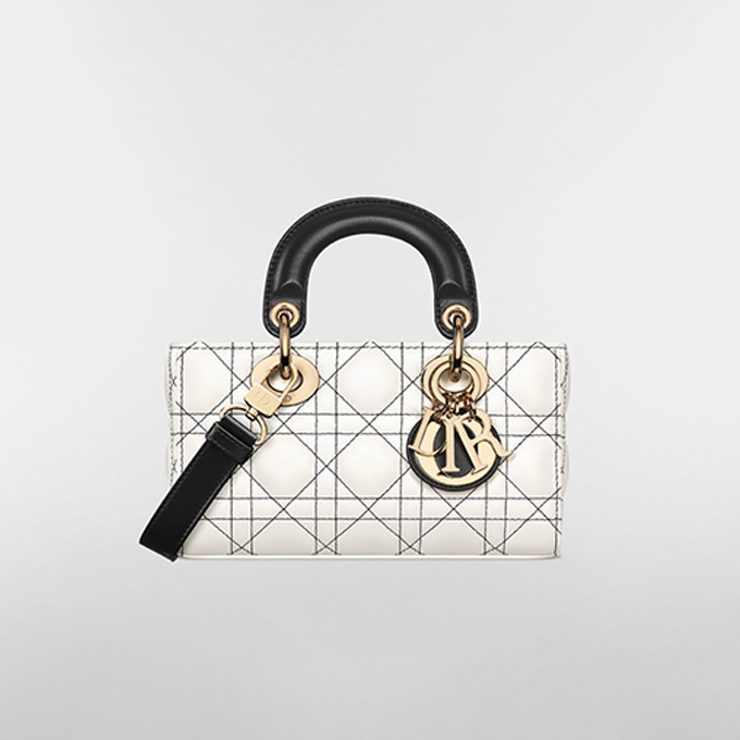 dior lady d-joy mini two tone lambskin crossbody bag